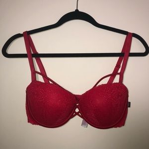 Strappy Red VS PINK Push-Up Bra {32DD}